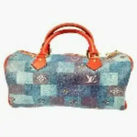 Women Lux BAG stylish checkered design with brown leather handles elegant accessory