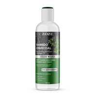 ZOZU Charcoal Face Wash 100ml bottle with bamboo charcoal label for deep cleansing and antioxidant skincare