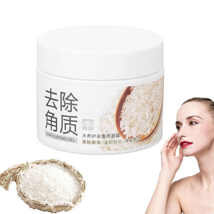 Rice Mild Exfoliating Tan Remover Gel with natural rice ingredients for gentle skin exfoliation and tan removal, pack of 2.