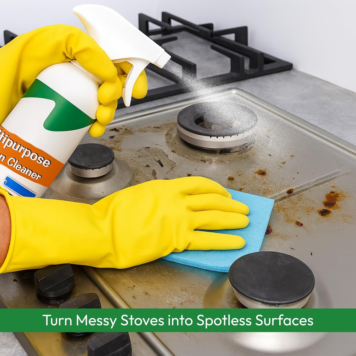Zulaxy Kitchen Cleaner Spray for Oil & Grease Stain Remover, All Surface Non-Toxic & Non-Flammable Magic Degreaser Cleaning Spray for Kitchen, Chimney, Sink, Grill, Exhaust Fan & More! (500 ml)