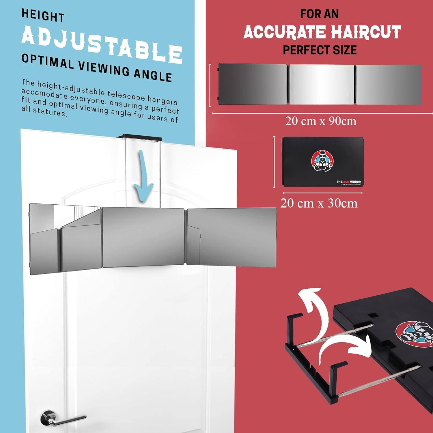 3 Way Mirror for Self Hair Cutting