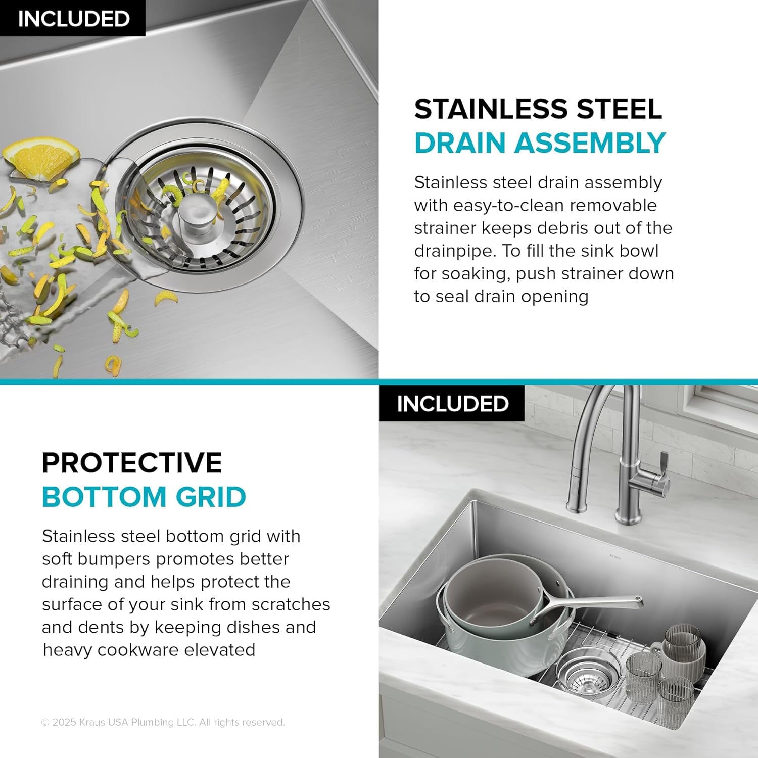 Standart PRO 28-Inch 16 Gauge Undermount Single Bowl Stainless Steel Kitchen Sink, KHU100-28