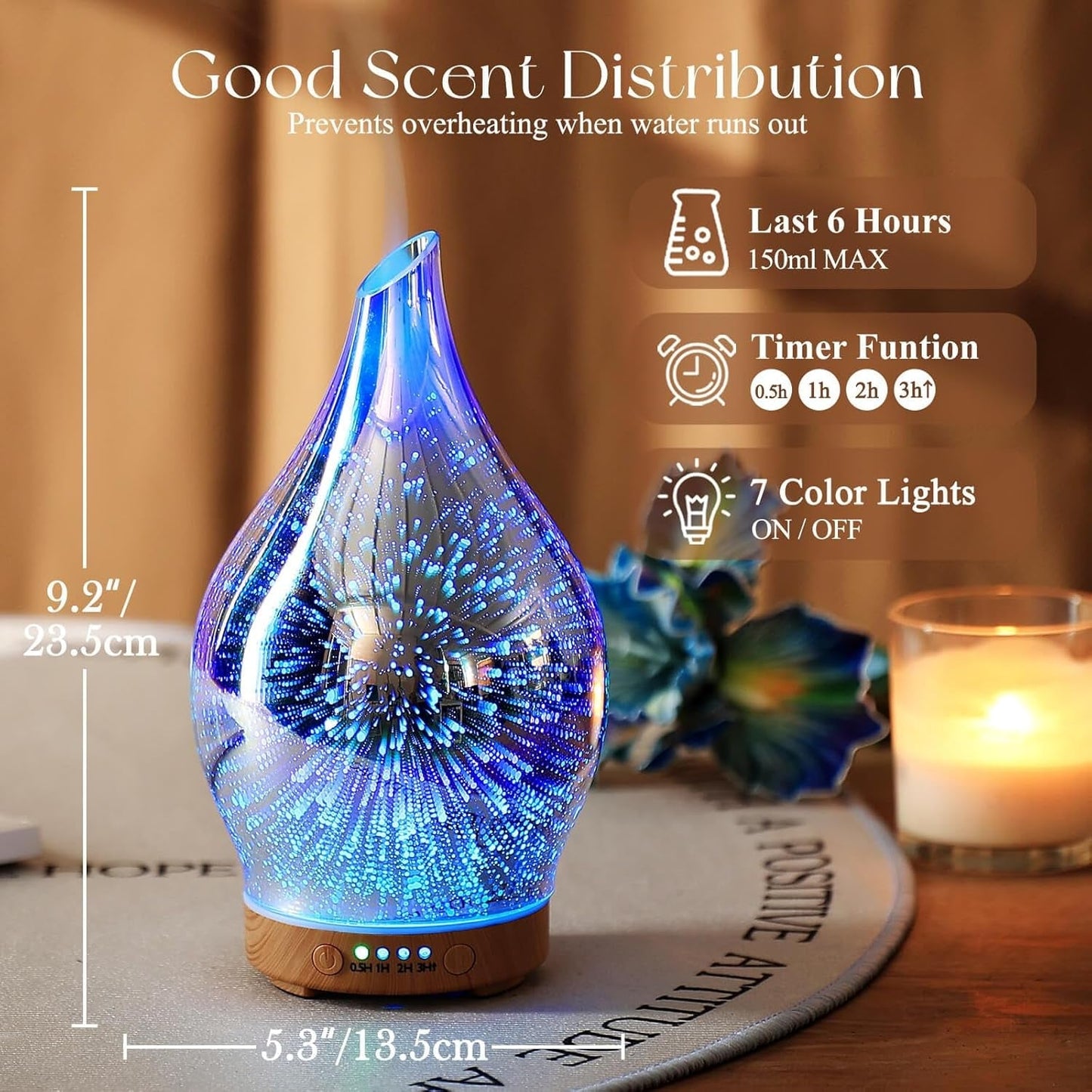 Oil Diffuser 3D Glass