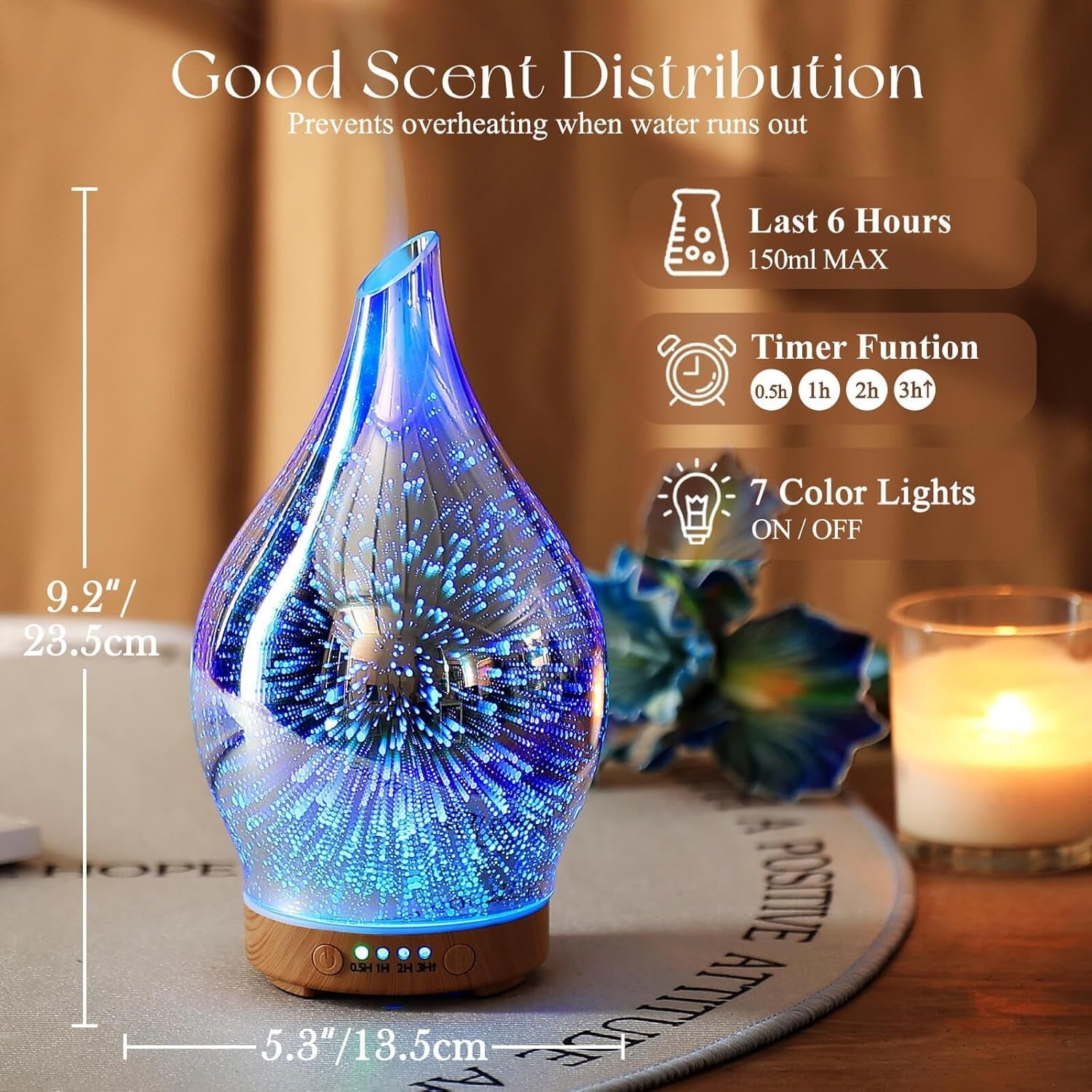 Oil Diffuser 3D Glass