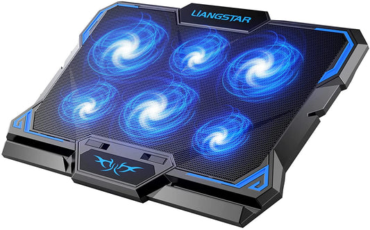 Laptop Cooling Pad, Laptop Cooler with 6 Quiet Led Fans for 15.6-17 Inch Laptop
